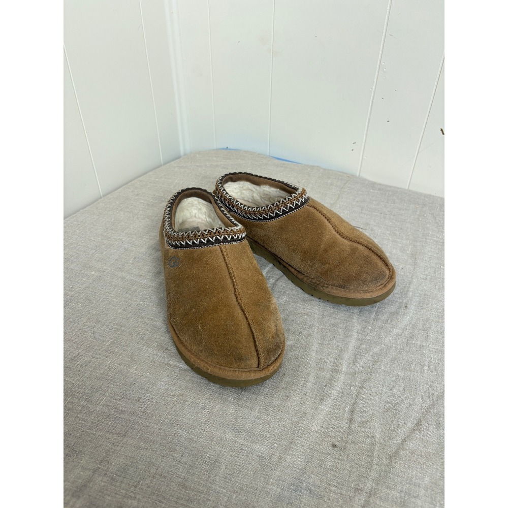 UGG Tasman Slippers Mens 7 Chestnut Suede Shearling Lined Slip On 5950